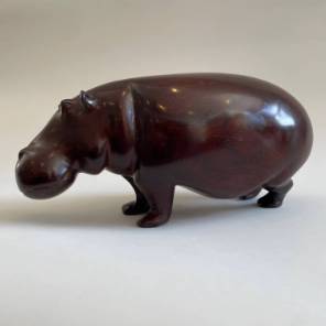 A Carved Hippo Sculpture